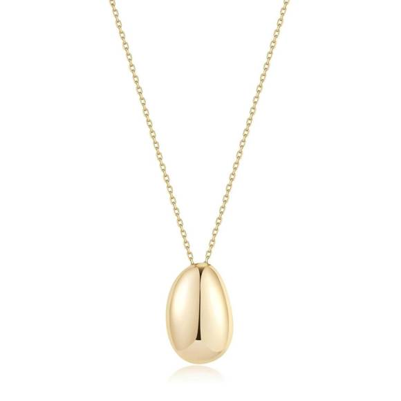 NEW EKLEXIC women's harmony pebble pendant necklace in 14k gold vermeil